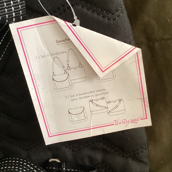 Thirty-One Black Quilted Backpack with Blue Paw Print main image 4